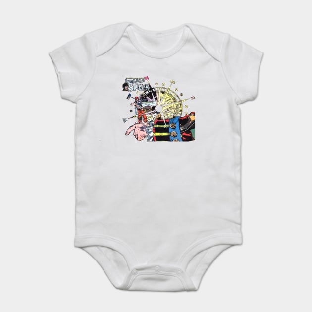 Long John Silver- Vintage Comic Pirate Tee Baby Bodysuit by Joaddo